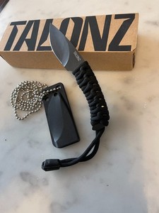 Rare! Eagle Talonz-1 Carbide Black Diamond Drop Point Neck Knife w/ Sheath - New