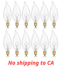 12PCS E12 40W Candelabra Bulbs   Warm White 2700K Dimmable for Chandeliers