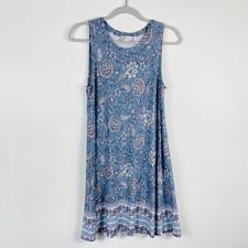 Ann Taylor LOFT Dress XS Floral Sleeveless Mini Tank Blue Pink