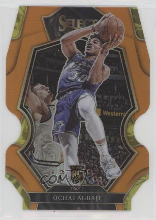 2022-23 Panini Select Premier Level Orange Prizm Die-Cut 50/65 Ochai Agbaji 14cm