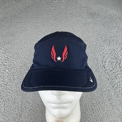 NIKE Fit TAILWIND Blue USA TRACK & FIELD 7-PANEL HAT Running Gym Baseball