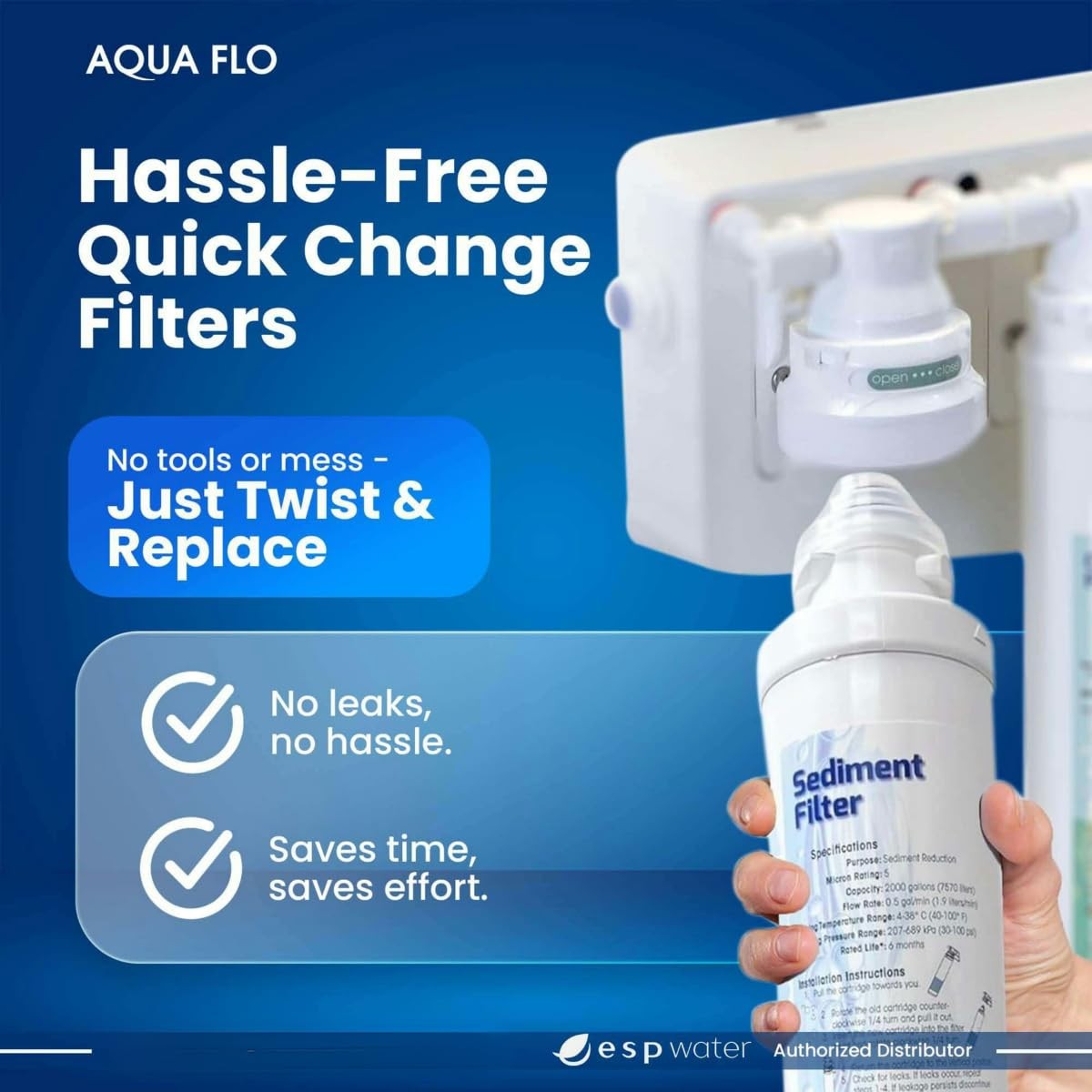 Aqua Flo 41407001 Sediment Filter – Quick Change Pre-Filter for Aqua Flo Pl...