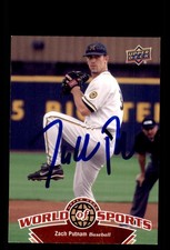 Signed Baseball Card Auto Zach Putnam 2010 Upper Deck World of Sports Michigan