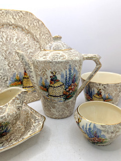 Vintage Empire Shelton Ivory Crinoline Lady Chintz Teaset A150 Y540