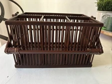 VTG Utensil & Napkin Carrier Holder Made Of Plastic & Wood BBQ Picnic 6.25”H