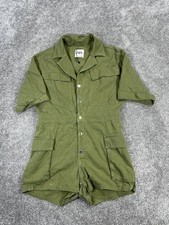 Zara Romper Womens Small Green Cotton Canvas 