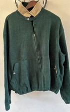 Vintage 90s Polo Ralph Lauren Green Men L Full Zip Mini Pony Heavy Fleece Jacket