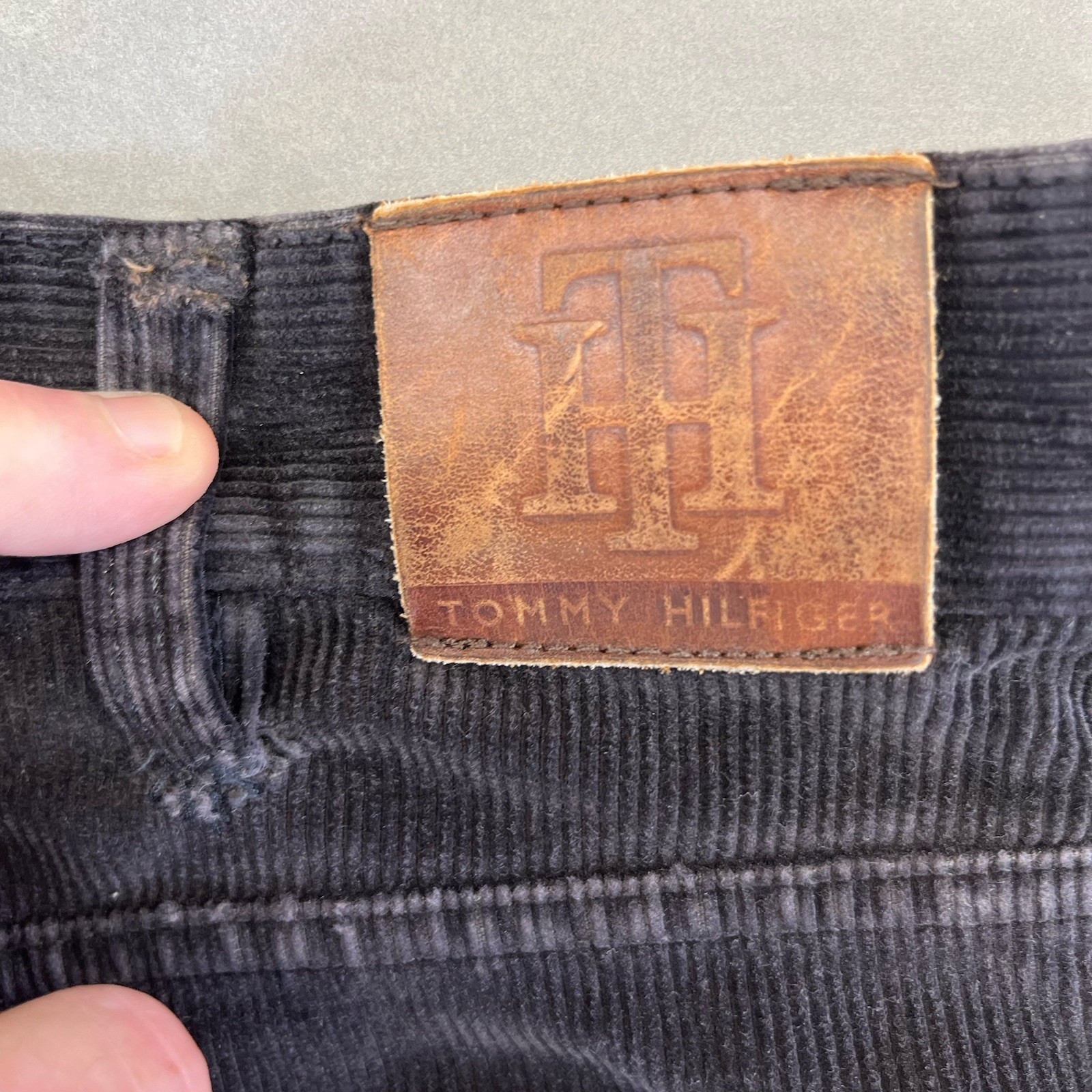 Tommy Hilfiger Pants VTG. Dark Brown Corduroy Men 38x32 thumbnail 2