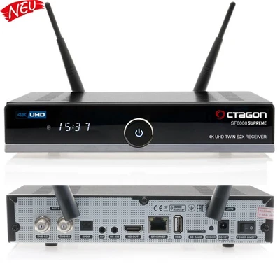 Octagon SF8008 V3 Supreme 4K 2x DVB-S2 UHD HDR TV Receiver E2 Linux - Bild 1 von 4