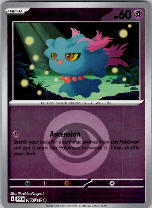 Misdreavus - (Energy Symbol Pattern) ME: Ascended Heroes 085/217 Reverse Holo NM