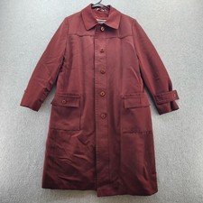 Vintage Forecaster of Boston Coat Womens 13/14 Burgundy Button Plaid Lining