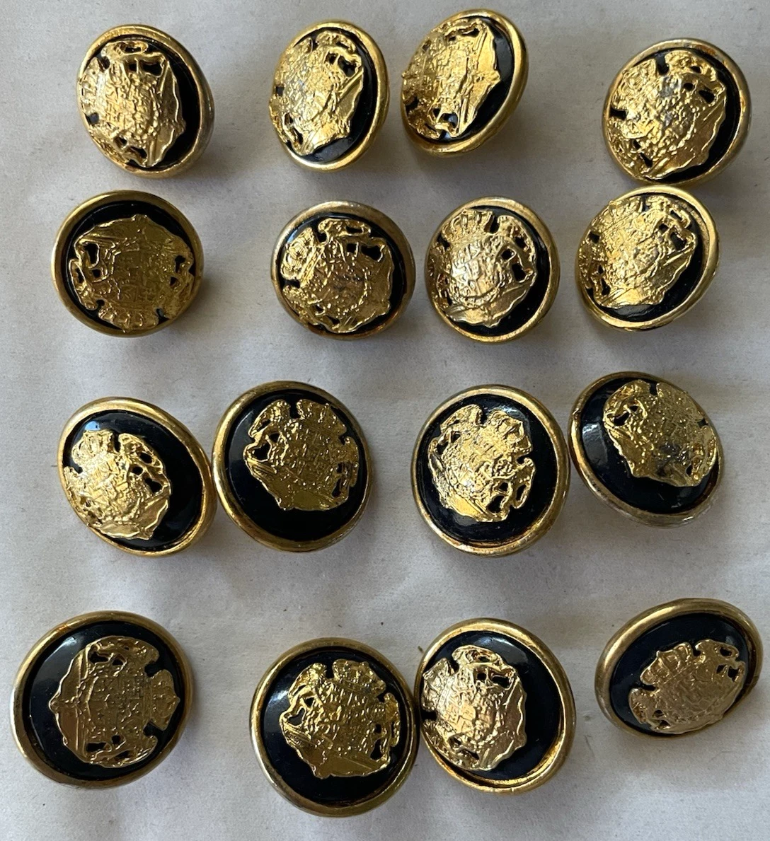 25+ Gold Vintage Original Collectible Metal Sewing Buttons for