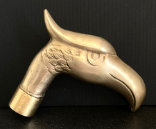 Vintage Solid Brass Eagle Head Cane Handle Walking Stick Topper 4.75