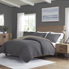Madison Park 3 Piece Crinkled Microfiber Quilt Set King Size