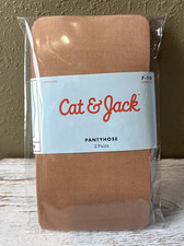 Cat Jack Pantyhose Girls Sixe 7-10 2 Pair Beige Nylon Spandex Machine Wash