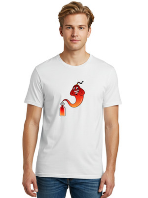 Chilli-Pepper-Filling-Bottle Mens Graphic Tee, 100% Cotton, Casual Summer Wear