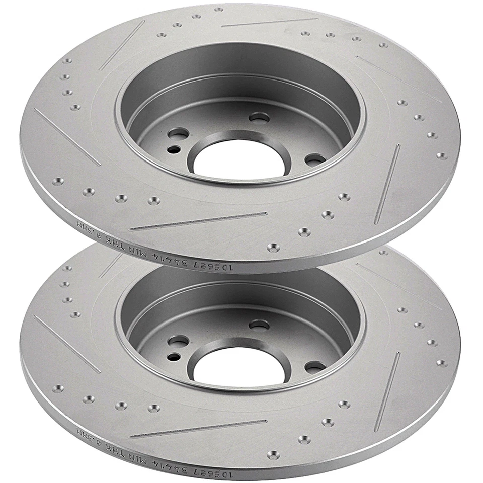Front + Rear Slotted Brake Discs Rotors 4pcs Kit For Mercedes-Benz C300 C250 Foto 3 de 3