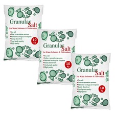 (Pack of 3) 10kg Granular Salt for Water Softener & Dishwasher Food Grade 2.90 per kilo