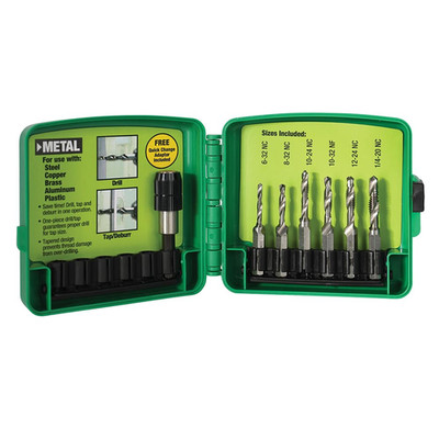 Greenlee DTAPKIT Drill/Tap Kit for Metal, One-Step Drilling, Tapping, and Deburr