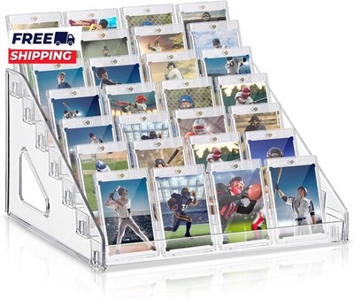 7 Tier Trading Card Display Stand Vertical Holder for Baseball Basketball Sport