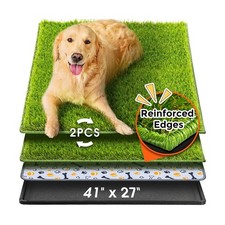 Hompet Dog Grass Pad with Tray Large, 41"x27", 2 Reusable Artificial Turf for...