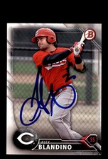 Signed Baseball Card Auto 2016 Bowman #BP119 Alex Blandino Cincinnati Reds