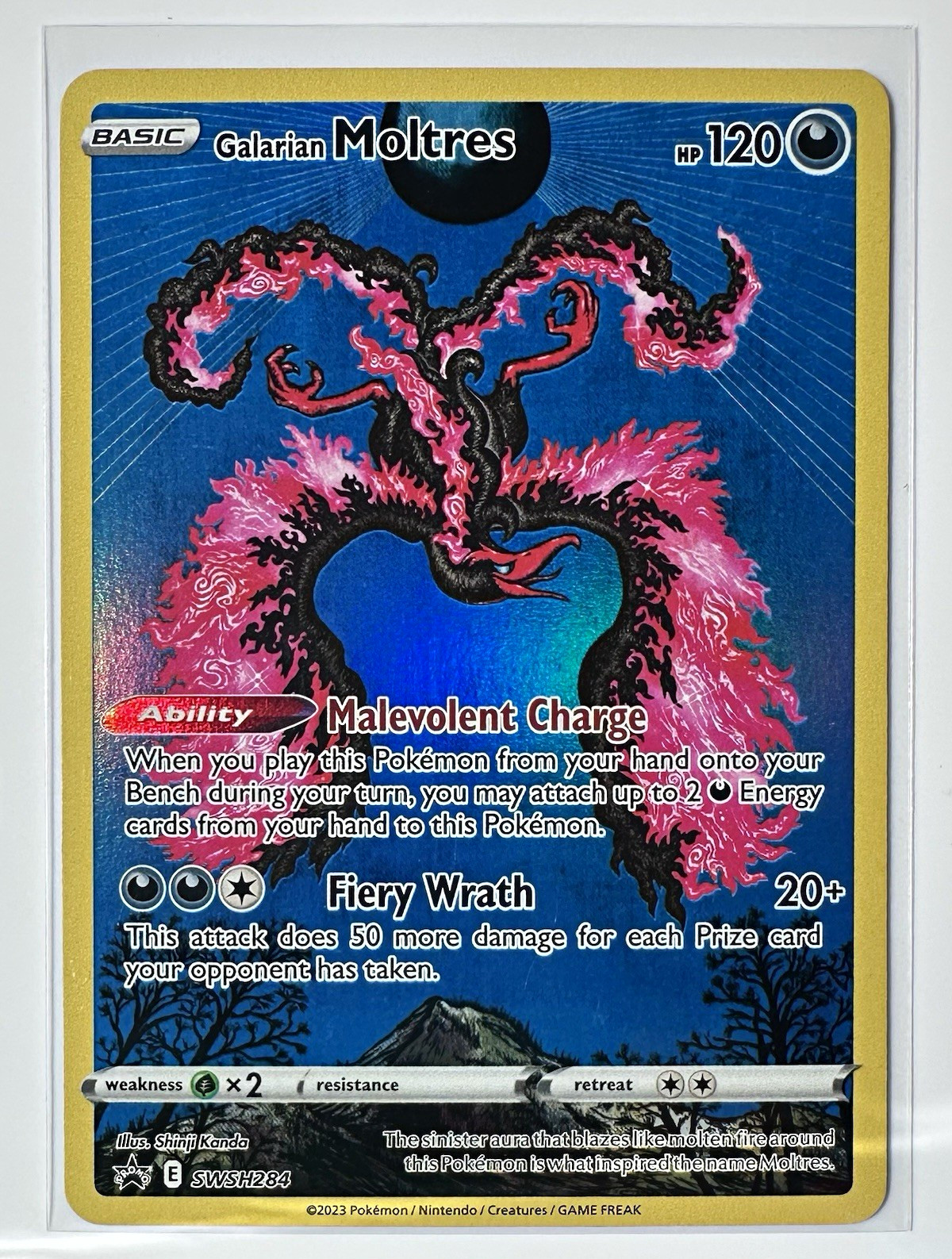Galarian Moltres SWSH284 SWSH Promo Holo Basic EN 120HP Shinji Kanda