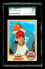 1968 Topps #295 SONNY SIEBERT Cleveland Indians SGC 8.5 NM-MT+ HIGH END!