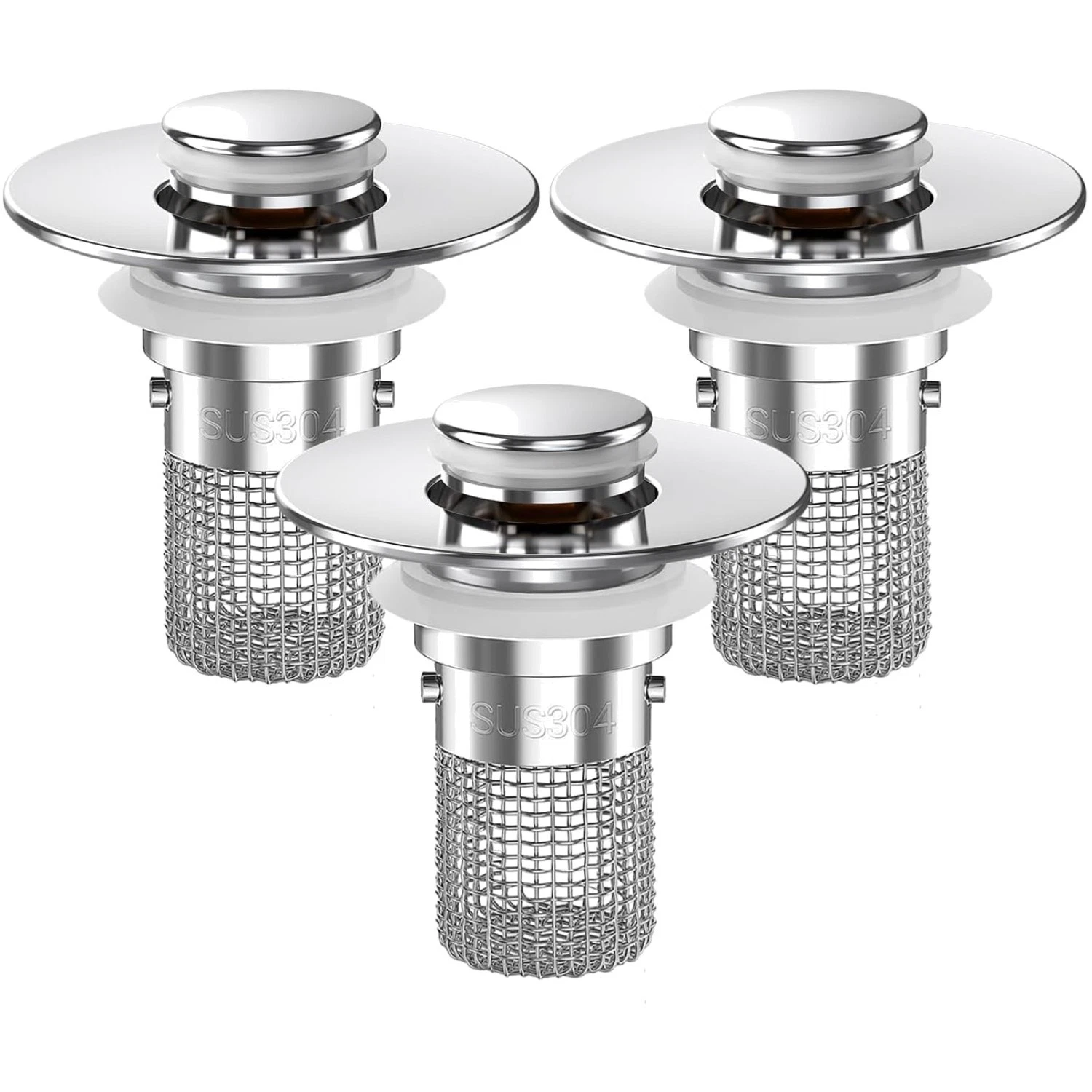 Elegant Pop-Up Sink Stopper 3PCS with Hair Catcher - Durable & Eco-Friendly
Opens in a new window or