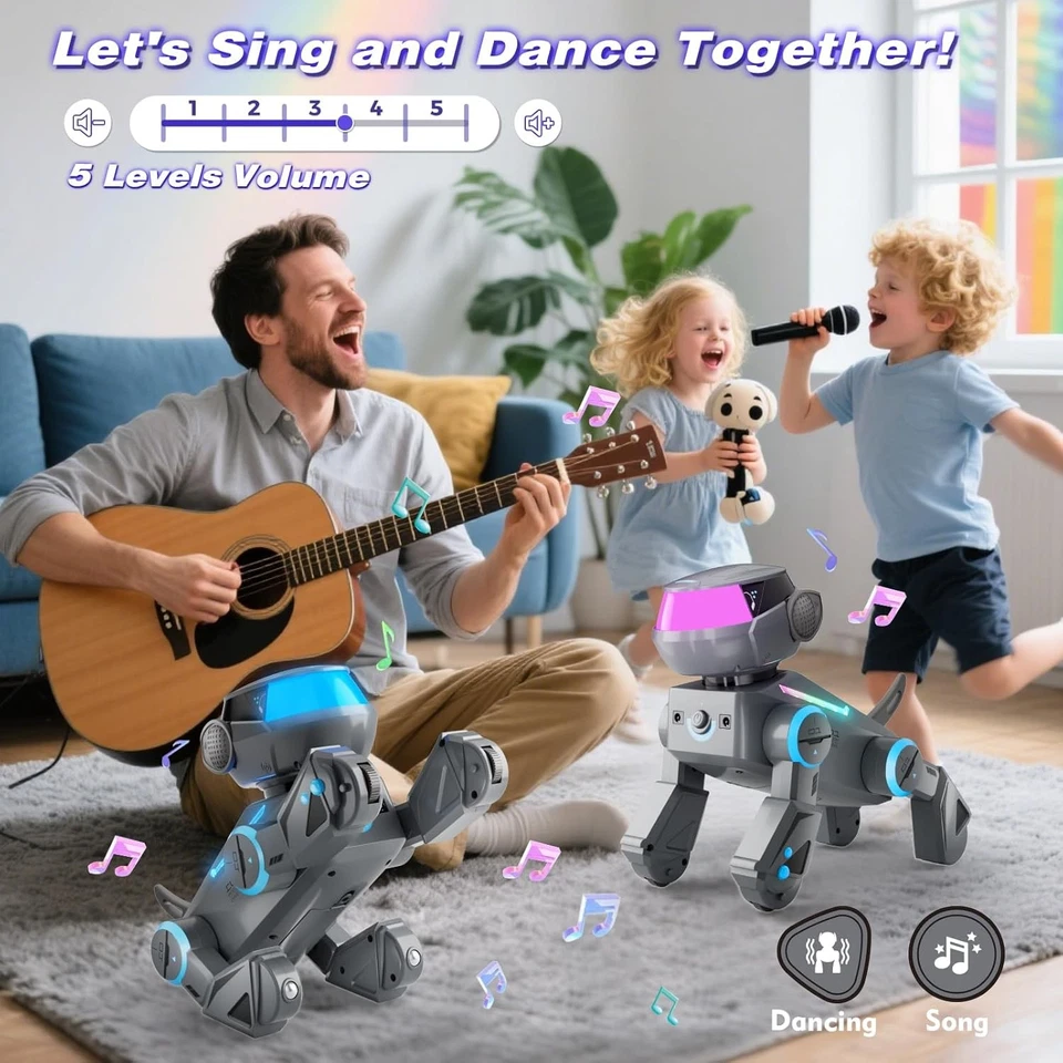 VATOS Remote Control Robot Dog for Kids,Smart Programmable Robotic Dog -LED Eyes - Image 3 of 4