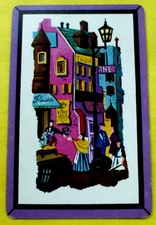 1 Single Vintage Swap Playing Card/blank back French Street Wines Vins Flowers