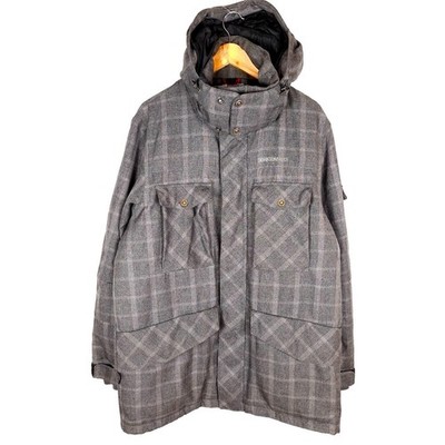DIDRIKSONS Men's Parka Jacket Size XL Grey Full Zip Hood STORM SYSTEM DRY5