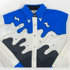 Vintage 90s 1849 Authentic Ranchwear Button Down Show Shirt Women’s Medium Gems