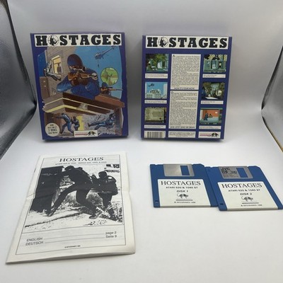 Hostages Infogrames Atari ST 520 1040 ST 2-Disk Set Vintage Computer Game