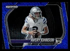 2025 Panini Prizm Black Football Blue Shimmer FOTL Avery Johnson #186