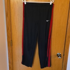 Nike Dri-FIT Boys Black Red Track Pants Activewear XL