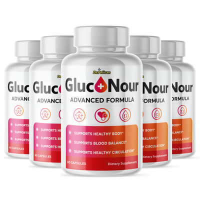 GlucoNour-Blood Support- 5 Bottles- 300 Capsules