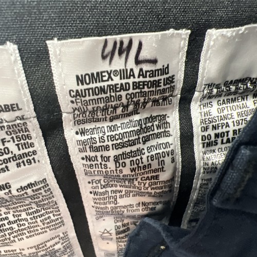 Workrite 34x30 Pants Fire Resistant FR 2112 Nomex Men's ARC 7 Firefighter Police - Picture 3 of 6