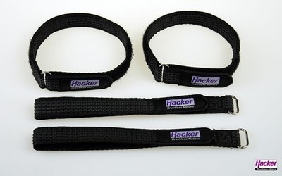 (4,98 EUR/Stück) Hacker - Klettband-Gurt gummiert 15x300mm (4er Pack)