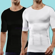 Men's Gynecomastia Undershirt Body Shaper Abdomen Tummy Control Slimmer Tee Tops