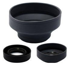 MaximalPower  NEW 55mm 55 mm RUBBER 3 POSITION FOLDING LENS HOOD