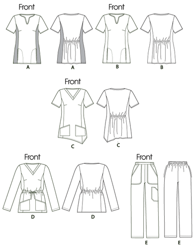 McCalls Easy SEWING PATTERN M6473 Misses/Womens Scrubs Pants & Tops - Picture 8 of 9