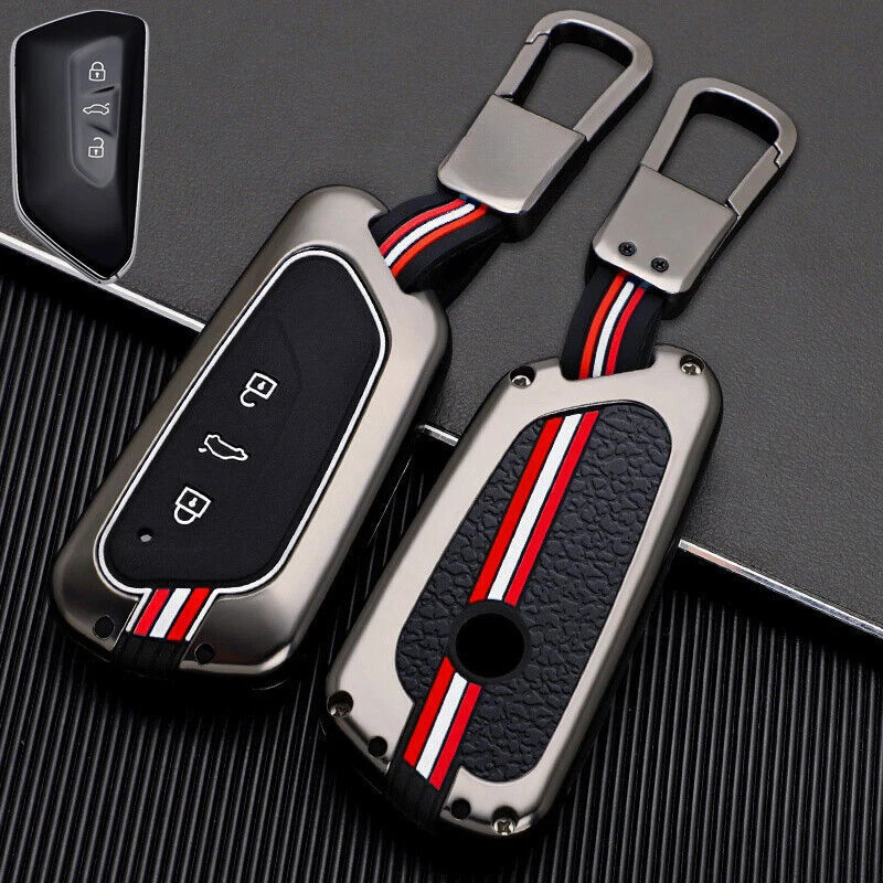 Funda protectora de silicona para llave de coche de aleación de zinc para VW ID.3 ID.4 Golf 8 GTI Skoda Octavia Foto 3 de 4