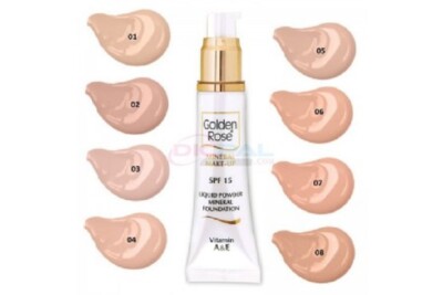 GOLDEN ROSE Mineral Flüssig Make-up Anti-Falten SPF15 35 ml 02 Beige NEUF
