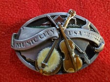 BELT BUCKLE SISKIYOU 1984 NASHVILLE MUSIC MADE IN USA T-29