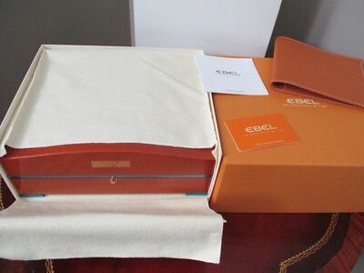 EBEL Lacquered Wood Watch Box Set Wallet Open 3 Year Card Service Directory Book