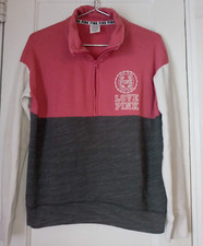 Victoria's Secret Pink 1/4 Zip Sweatshirt Pullover Multi Color Size Small