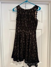City Studio Womens Juniors Black Floral Lace Dress Size 7