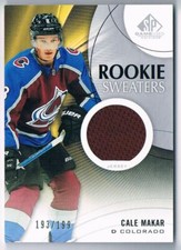 2019-20 SP GAME USED ROOKIE SWEATERS CALE MAKAR 193/199 COLORADO AVALANCHE