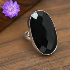 Black Onyx Gemstone 925 Sterling Silver Handmade Ring Jewelry Ring Gift For Her